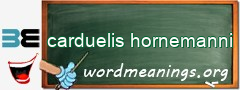 WordMeaning blackboard for carduelis hornemanni